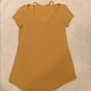 Fitted Tee with Shoulder Detail